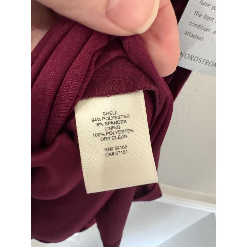 Eliza J Wine Burgundy Velvet Off the Shoulder Dress Size 12 NWT - Picture 5 of 6